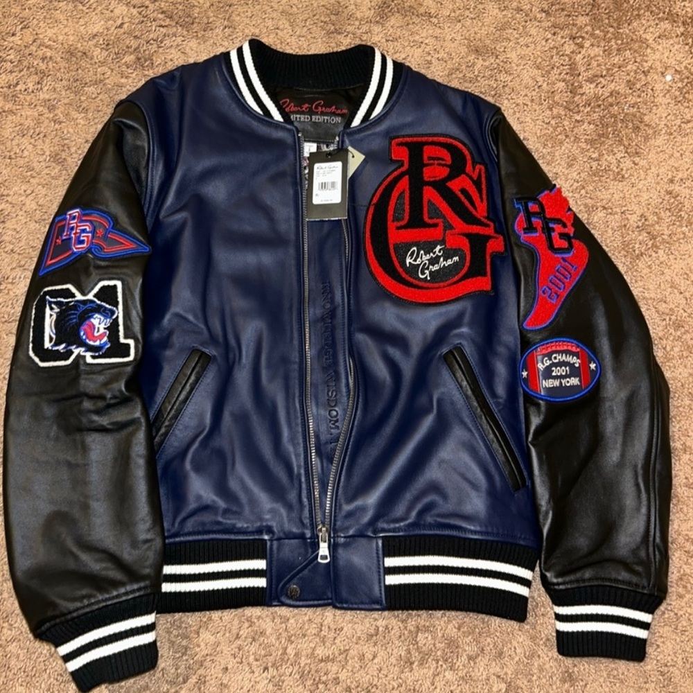 Never worn Robert Graham lettermen jacket